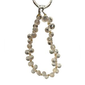 Elegant Pink Beaded Phone Charm w/ Tab